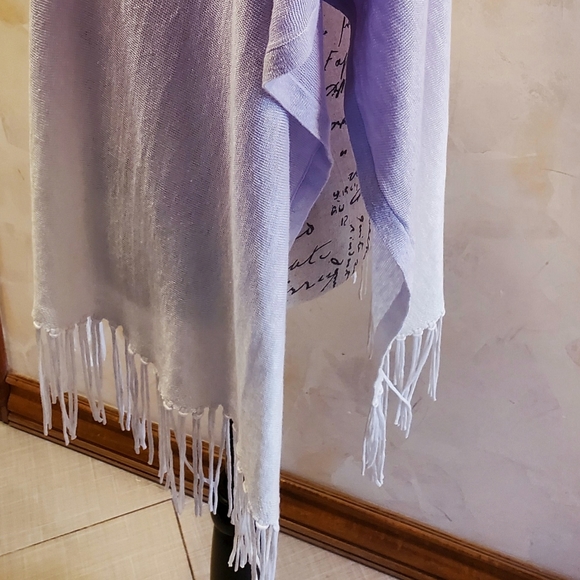LILLY PULITZER MARIN OMBRE SWEATER WRAP FRINGED LILAC VERBEN BEACH BLISS ONE SIZ - Picture 9 of 16